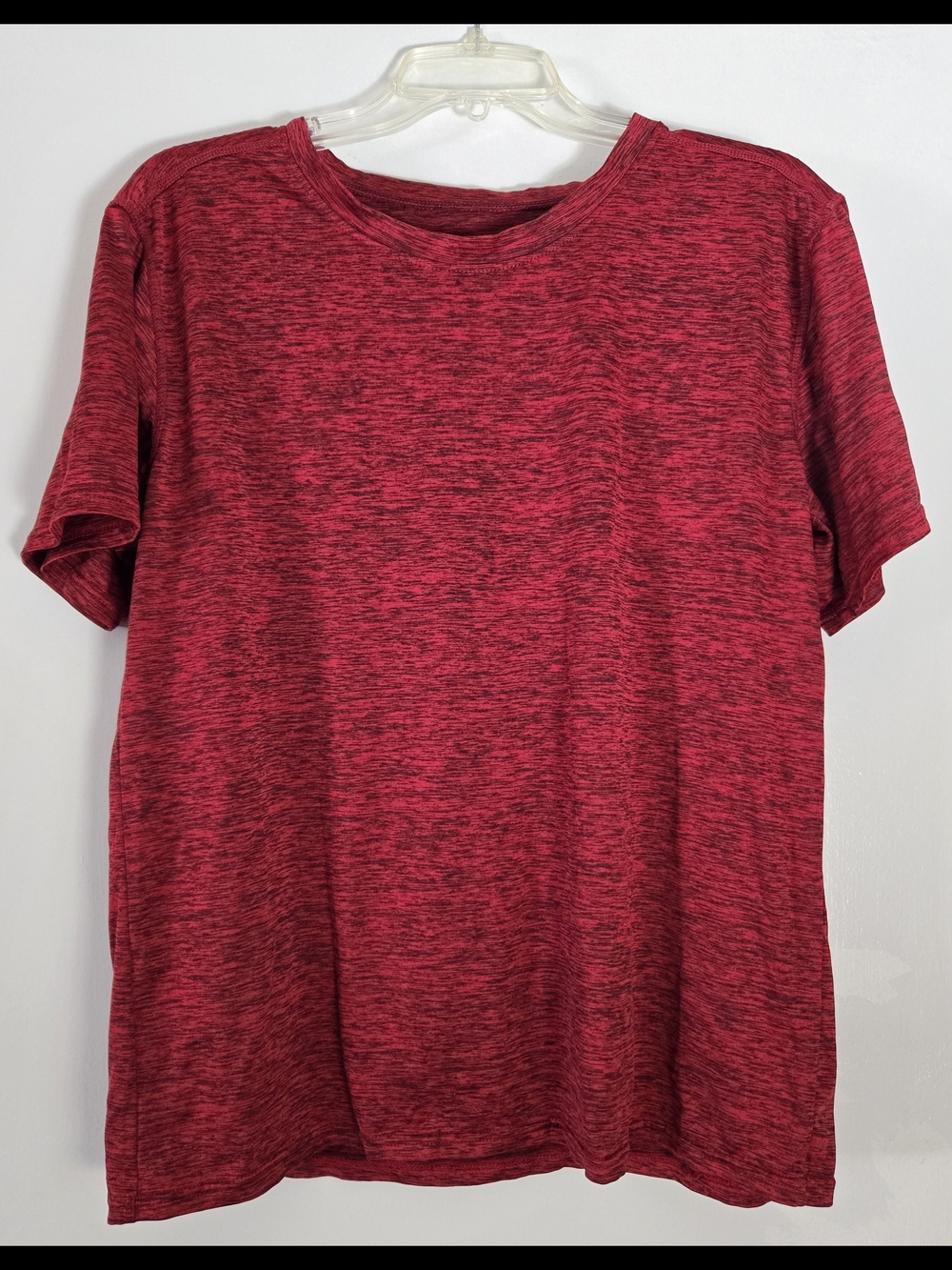 Real Essentials Men's Activewear Heathered Red Crew Neck Stretch T-Shirt XL